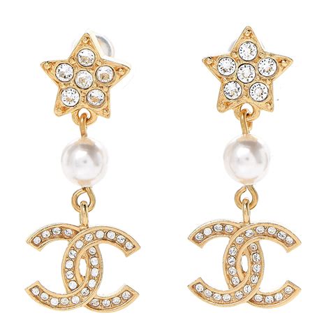 chanel stars pearl drop earrings|Chanel earrings original.